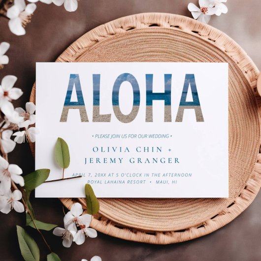Hawaii Beach Aloha Photo Destination Wedding Kaart