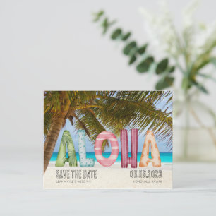 Hawaii Beach Aloha Wedding Save the Date Aankondigingskaart