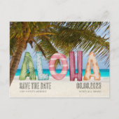 Hawaii Beach Aloha Wedding Save the Date Aankondigingskaart (Voorkant)