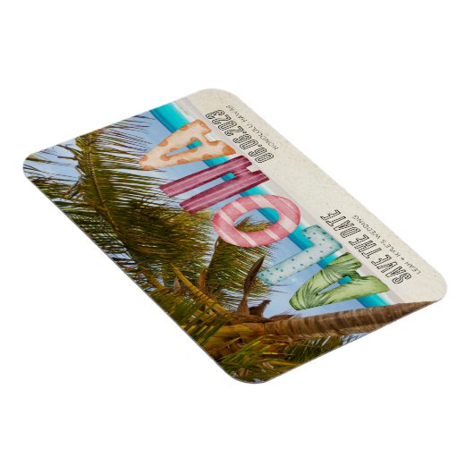 Hawaii Beach Aloha Wedding Save the Date Magneet (Rechterzijde)
