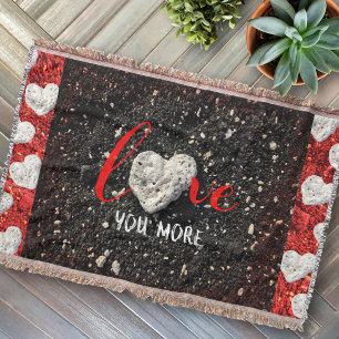 Hawaii Beach and Coral Heart Photo "Love you more" Deken