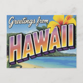 Hawaii Beach and Hibiscus Briefkaart (Voorkant)
