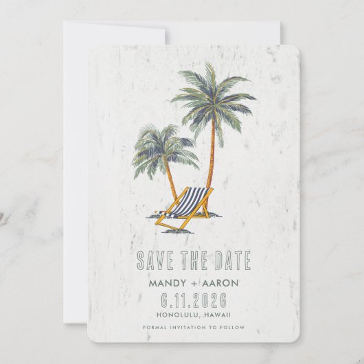 Hawaii Beach Bestemming Trouwfoto  Save The Date (Voorkant)