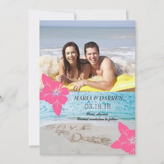 Hawaii Beach Bewaar de datum Save The Date (Voorkant)
