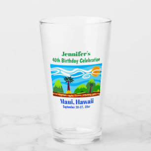 Hawaii Beach Birthday Party Trip Favor Pint Glas