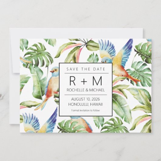 Hawaii Beach Destination Wedding Aankondiging (Voorkant)