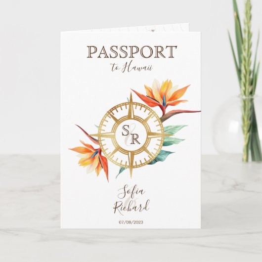 Hawaii Beach Destination Wedding Passport QR-code (Voorkant)