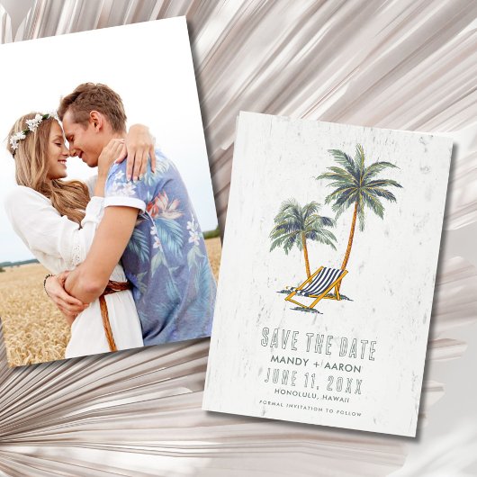 Hawaii Beach Destination Wedding Photo  Save The Date