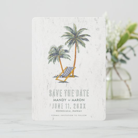 Hawaii Beach Destination Wedding Photo  Save The Date (Staand voorkant)