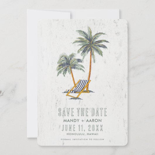 Hawaii Beach Destination Wedding Photo  Save The Date (Voorkant)