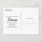 Hawaii Beach Destination Wedding Save the Date Aankondigingskaart (Achterkant)
