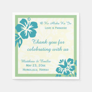 Hawaii Beach Flowers gepersonaliseerde bruiloft se Servet