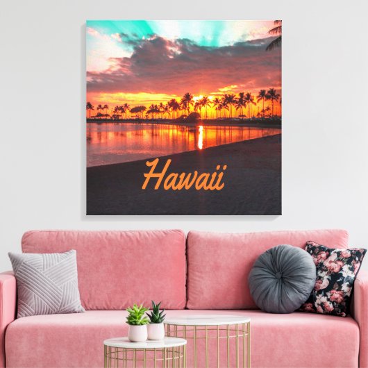 Hawaii Beach Hawaiian Islands Canvas Afdruk (Insitu (Woonkamer))