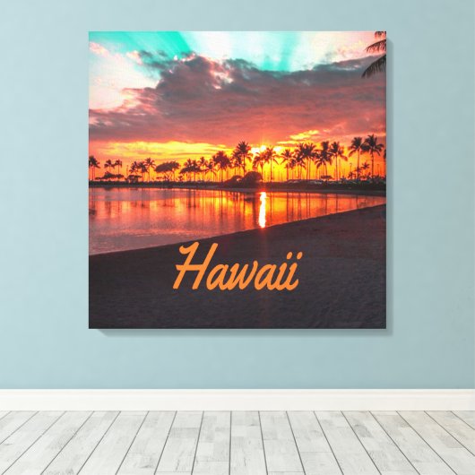 Hawaii Beach Hawaiian Islands Canvas Afdruk (Insitu (Houten vloer))