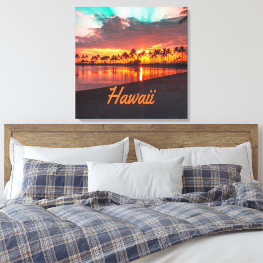 Hawaii Beach Hawaiian Islands Canvas Afdruk (Insitu (Slaapkamer))