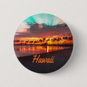 Hawaii Beach Hawaiian Islands Ronde Button 5,7 Cm