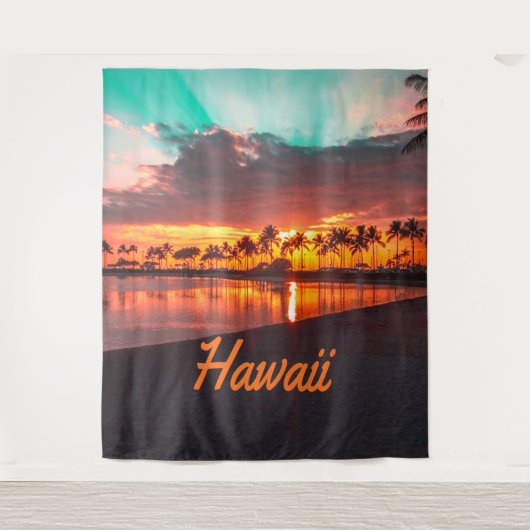 Hawaii Beach Hawaiian Islands Wandkleed (Voorkant)
