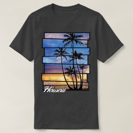 Hawaii Beach Hawaiian Sunset Retro Foto Island Pa T-shirt (Design voorkant)