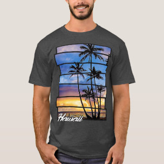 Hawaii Beach Hawaiian Sunset Retro Foto Island Pa T-shirt