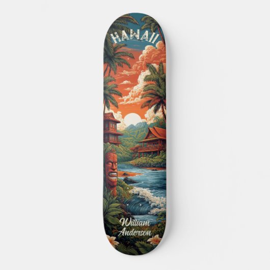 Hawaii Beach House Persoonlijk Skateboard (Voorkant)