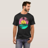 Hawaii Beach Island Palm Tree Retro T-shirt (Voorkant volledig)