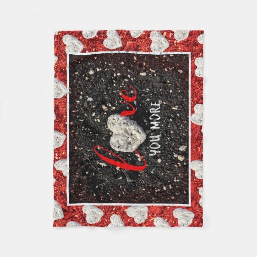 Hawaii Beach Love You Meer Hartfotografie vet Fleece Deken (Voorkant)