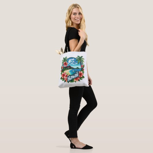Hawaii Beach Mountains Tropische bloemen Reizen Ku Tote Bag (Op model)