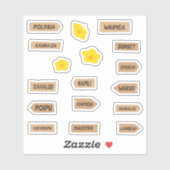 Hawaii Beach Names and Hibiscus Flowers Sticker (Vel)