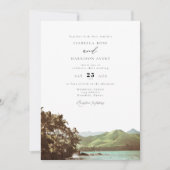 HAWAII  Beach Ocean Palm Tree Wedding Kaart (Voorkant)