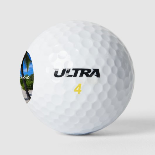 Hawaii Beach Palm Tree Vacking Time Quote Golfballen (Logo)