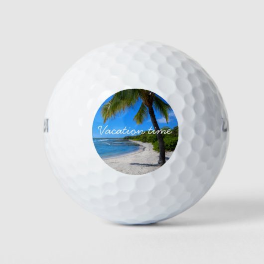 Hawaii Beach Palm Tree Vacking Time Quote Golfballen (Voorkant)