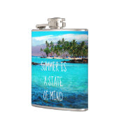 Hawaii Beach Palm Trees Zomer is een gemoedstoesta Heupfles (Links)