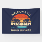 Hawaii Beach Party Retro zonsondergang Spandoek (Horizontaal)