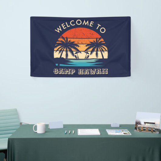 Hawaii Beach Party Retro zonsondergang Spandoek (Beurs)