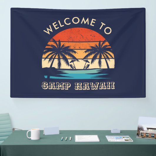 Hawaii Beach Party Retro zonsondergang Spandoek (Beurs)