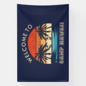 Hawaii Beach Party Retro zonsondergang Spandoek (Verticaal)