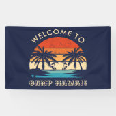 Hawaii Beach Party Retro zonsondergang Spandoek (Horizontaal)