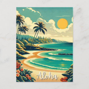 Hawaii Beach Scene Aloha Hawaïaanse souvenir gesch Briefkaart