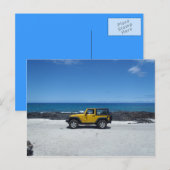Hawaii beach scene jeep adventure briefkaart (Voorkant / Achterkant)