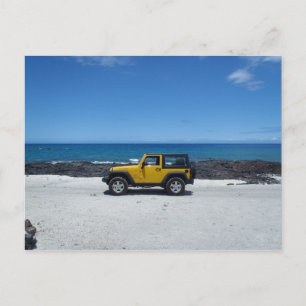 Hawaii beach scene jeep adventure briefkaart