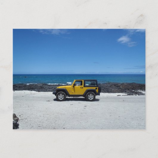 Hawaii beach scene jeep adventure briefkaart (Voorkant)