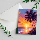 Hawaii Beach Sunset Painting reizen Briefkaart