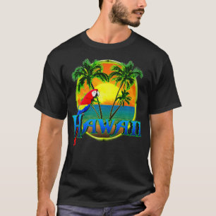 Hawaii Beach Sunset Parrot Premium T-shirt