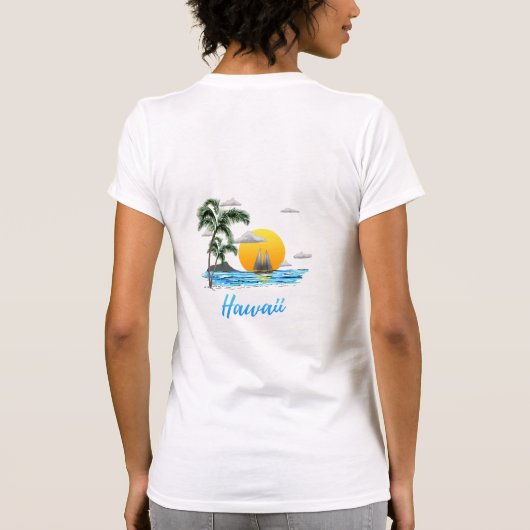 Hawaii Beach Sunset T-shirt (Achterkant)