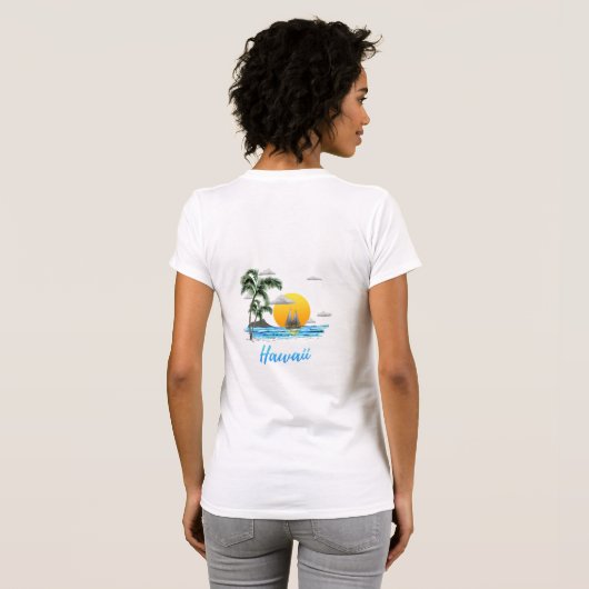 Hawaii Beach Sunset T-shirt (Achterkant volledig)