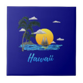 Hawaii Beach Sunset Tegeltje (Voorkant)