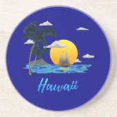 Hawaii Beach Sunset Zandsteen Onderzetter (Voorkant)
