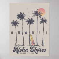 Hawaii Beach Surfer Zomer Vakantie Poster