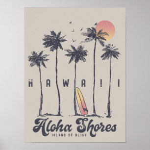 Hawaii Beach Surfer Zomer Vakantie Poster