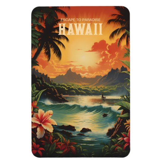  Hawaii Beach Travel Art Magneet (Verticaal)
